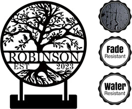 Personalized Tabletop Metal Tree of Life Sign