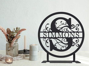 Personalized Tabletop Metal Last Name Sign