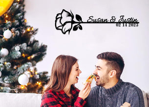 Custom Metal Rose Plaque