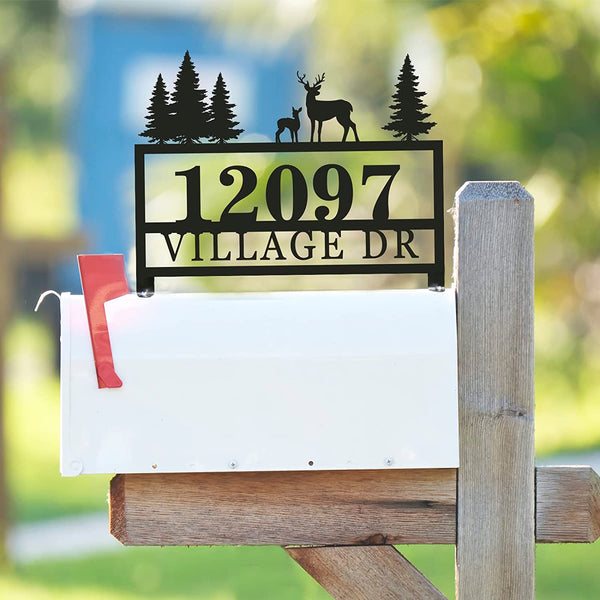 Deer & Forest Mailbox Topper