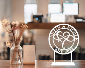 Personalized Tabletop Metal  Infinity & Heart Sign