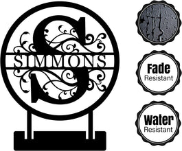 Personalized Tabletop Metal Last Name Sign