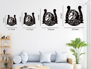 Horse Horseshoe Metal Sign