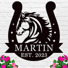 Horse Horseshoe Metal Sign