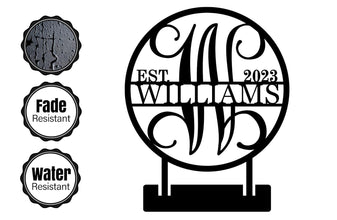 Personalized Tabletop Metal Last Name Sign