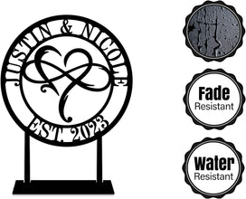 Personalized Tabletop Metal  Infinity & Heart Sign