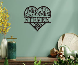 Personalized Steel Heart Wall Decor