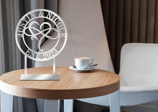 Personalized Tabletop Metal  Infinity & Heart Sign