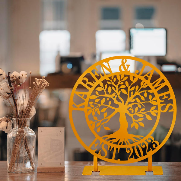 Custom Tree of Life Metal Tabletop Sign
