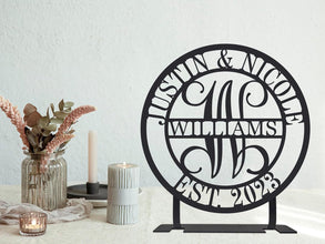 Personalized Tabletop Metal Couples Name Sign