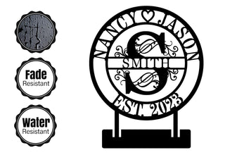 Personalized Tabletop Metal Couples Name Sign