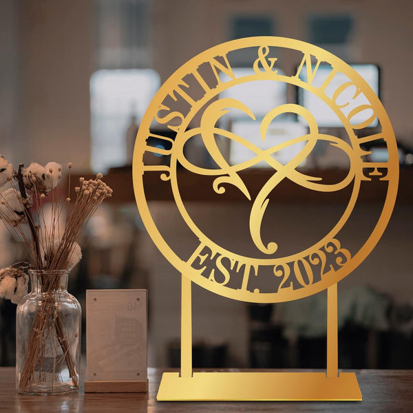 Personalized Tabletop Metal  Infinity & Heart Sign