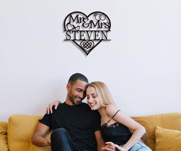 Personalized Steel Heart Wall Decor