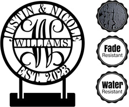 Personalized Tabletop Metal Couples Name Sign