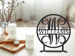 Personalized Tabletop Metal Last Name Sign