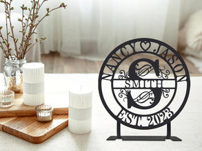 Personalized Tabletop Metal Couples Name Sign