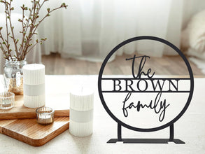 Personalized Tabletop Or Shelf Family Name Metal Sign