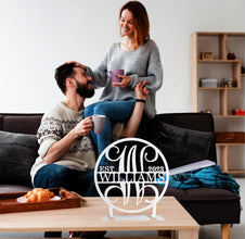 Personalized Tabletop Metal Last Name Sign