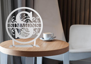 Personalized Tabletop Metal Last Name Sign