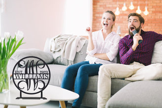 Personalized Tabletop Metal Last Name Sign