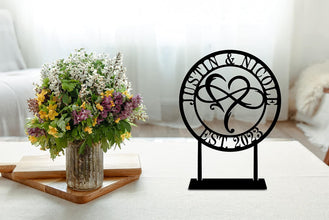 Personalized Tabletop Metal  Infinity & Heart Sign