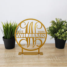 Personalized Tabletop Metal Last Name Sign