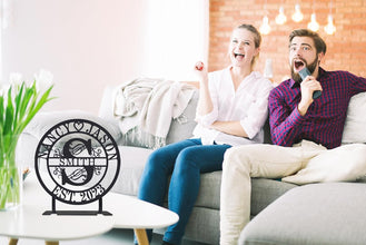 Personalized Tabletop Metal Couples Name Sign