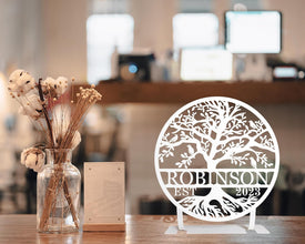 Personalized Tabletop Metal Tree of Life Sign