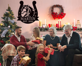 Horse Horseshoe Metal Sign