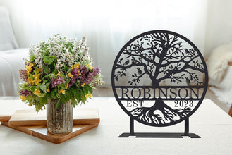 Personalized Tabletop Metal Tree of Life Sign