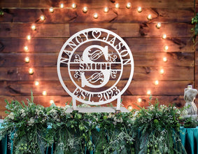 Personalized Tabletop Metal Couples Name Sign