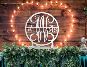 Personalized Tabletop Metal Last Name Sign