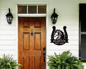 Horse Horseshoe Metal Sign