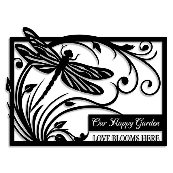 Dragonfly Garden Metal Sign