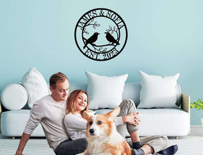 Bird Couple Metal Sign