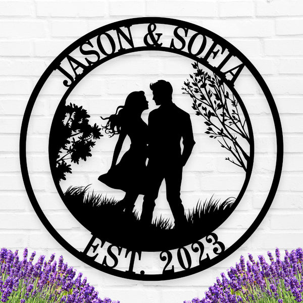 Romantic Couple Metal Sign