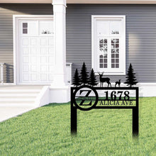 Rustic Deer Address Sign