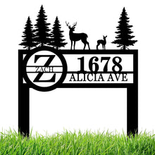 Rustic Deer Address Sign