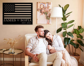 Custom Metal American Flag Sign