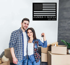 Custom Metal American Flag Sign