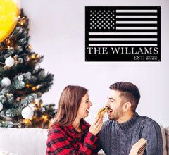 Custom Metal American Flag Sign