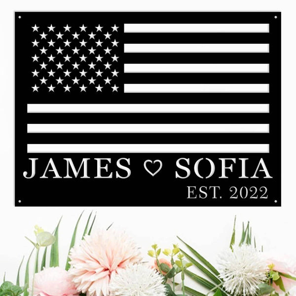 Custom Metal American Flag Sign