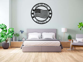 Custom American Flag Steel Decor