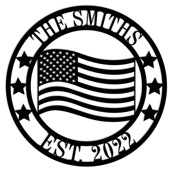 Custom American Flag Steel Decor