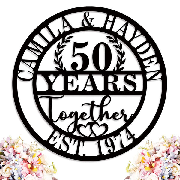 Custom Anniversary Metal Sign with your names and est date