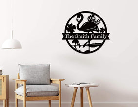 Custom Flamingo Metal Sign