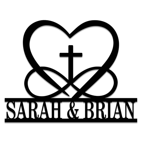 Custom Heart Cross Sign