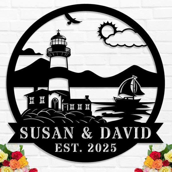 Custom Lighthouse Metal Sign
