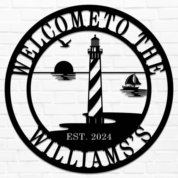 Custom Lighthouse Metal Sign