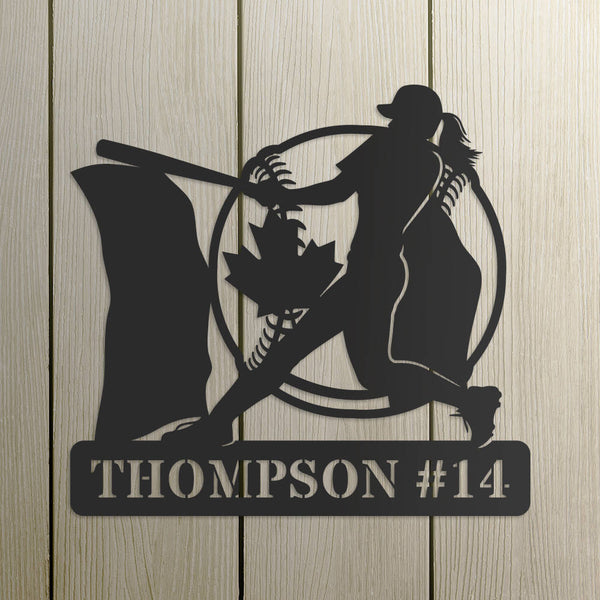 Canadian Baseball Metal Sign